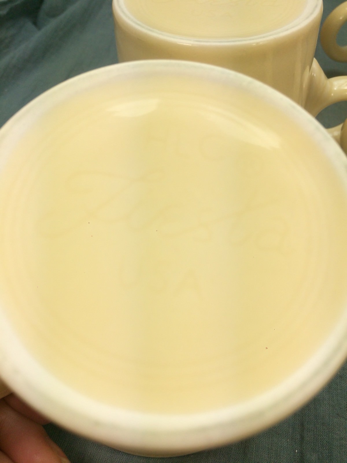 6 Fiesta Ware Homer Laughlin Yellow Heavy Coffee Cups Mugs Restaurant Ware