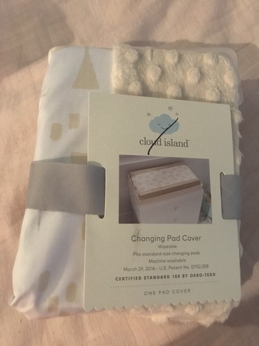Cloud Island Sprout Changing Pad Cover Neutral Popcorn Wipeable Tan Baby