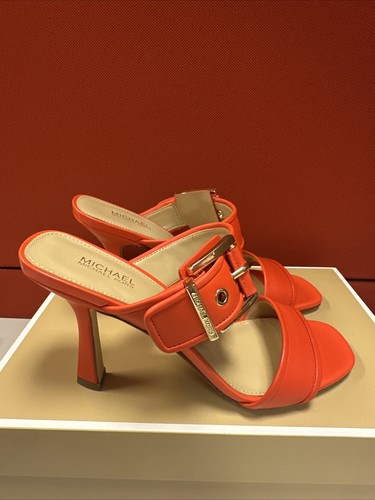 Michael Kors Colby Heeled Sandal Leather Optic Orange