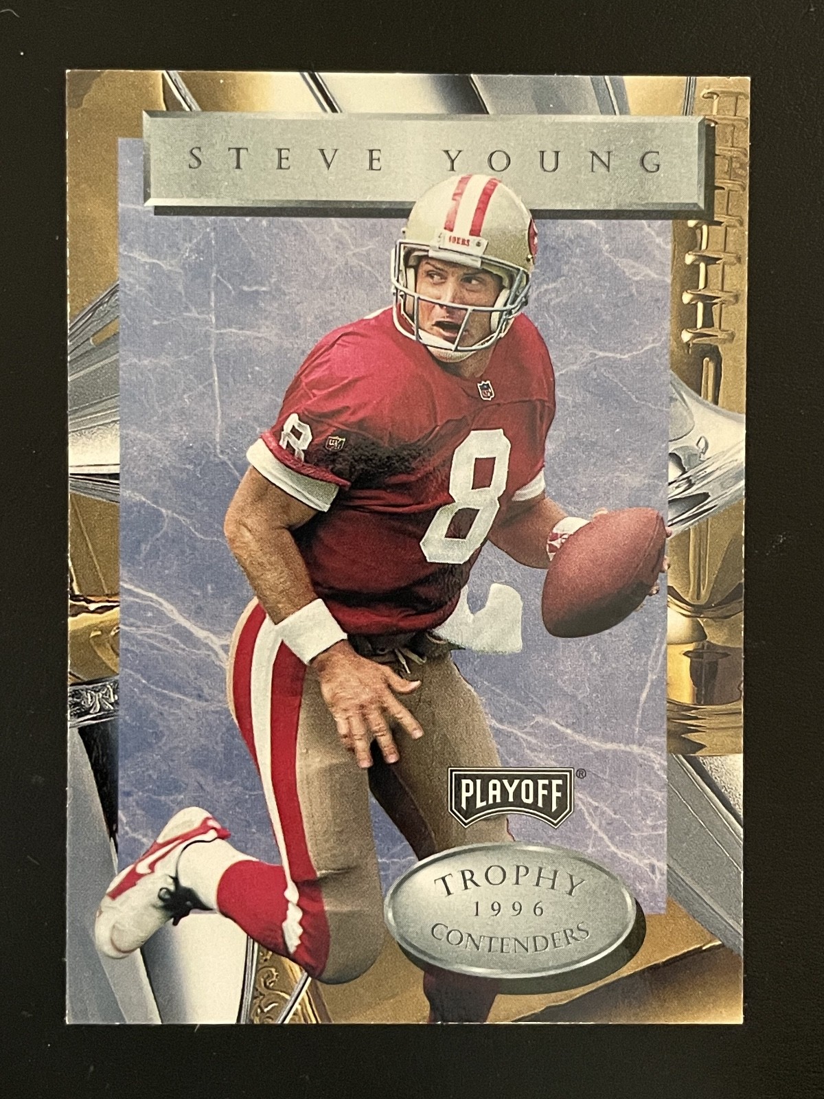 1996 Playoff Trophy Contenders Football #8 Steve Young