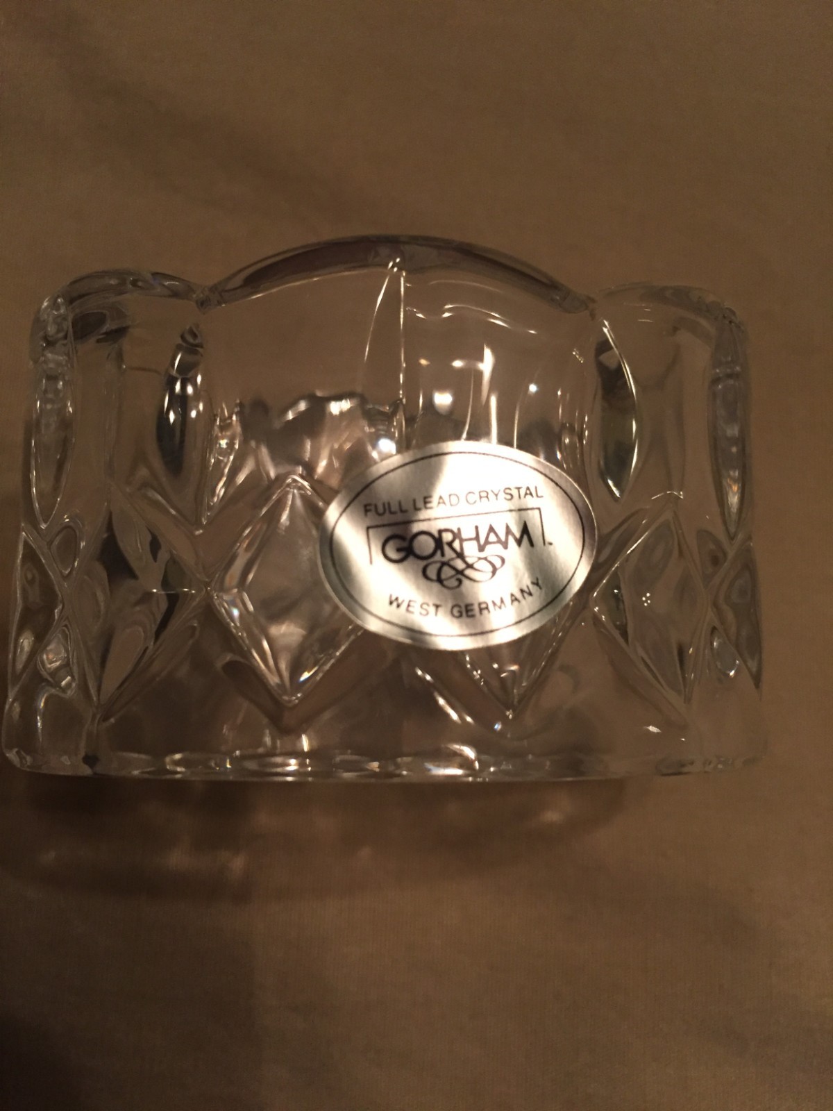 Gorham King Edwards Full Lead Crystal Napkin Rings (Set of 4)