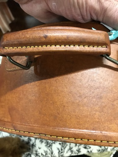 ORIGINAL 1900s BIG BROWN LEATHER LADY HAT BOX