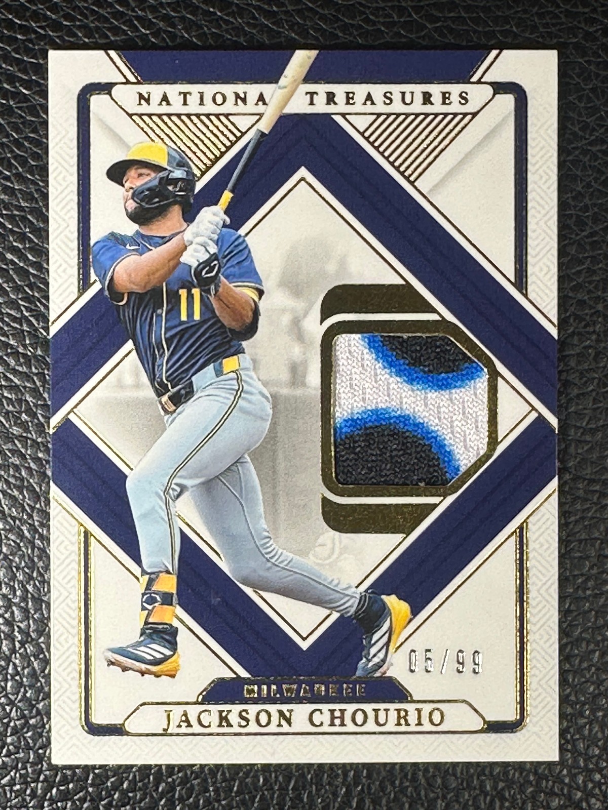 2025 National Treasures Treasured Threads Jackson Chourio 5/99 Jersey