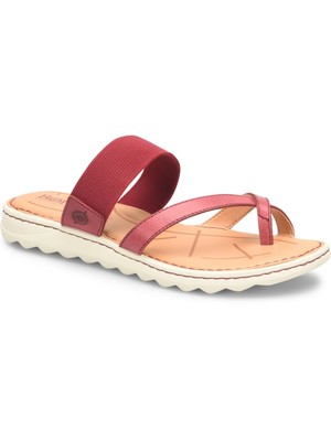 

BORN Женские красные кожаные сандалии без застежки на танкетке с круглым носком 1/2 дюйма на платформе 1/2 дюйма 11 м, Красный, BR0019905