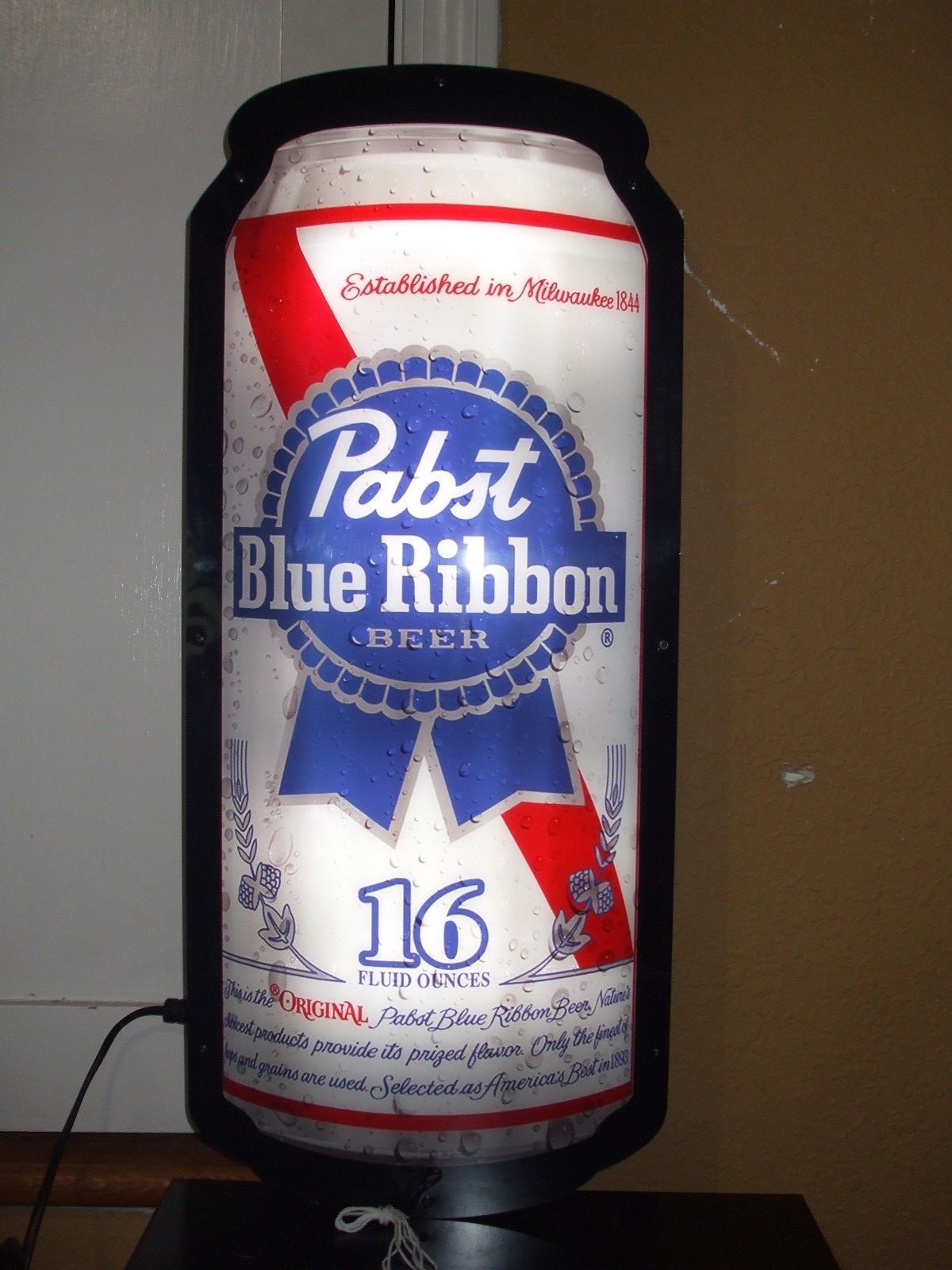 PABST BLUE RIBBON BEER CAN LED BAR SIGN MAN CAVE GARAGE PBR