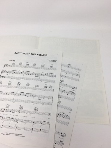 REO Speedwagon Can't Fight This Feeling Sheet Music 1985 Vintage