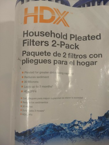 HDX HDX2PF4 Pleated Household Water Filters 2 pack Reduces Sediment