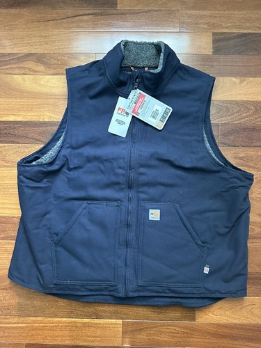 New Carhartt Mens FLAME-RESISTANT QUICK DUCK SHERPA LINED VEST Flame Resistant