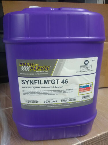 Royal Purple Synfilm GT 46 Industrial Oil Rotary Screw Compressor Oil 5 Gallon