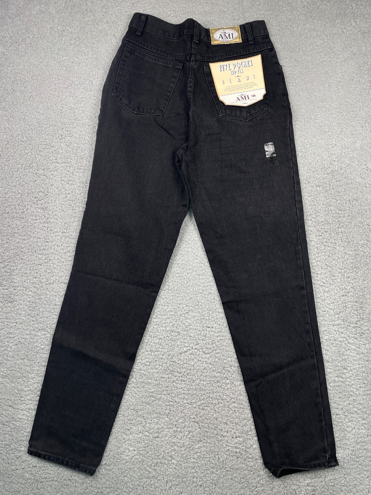 AMI Genuine Cotton Comfort Jeans Button & Zip Black Denim