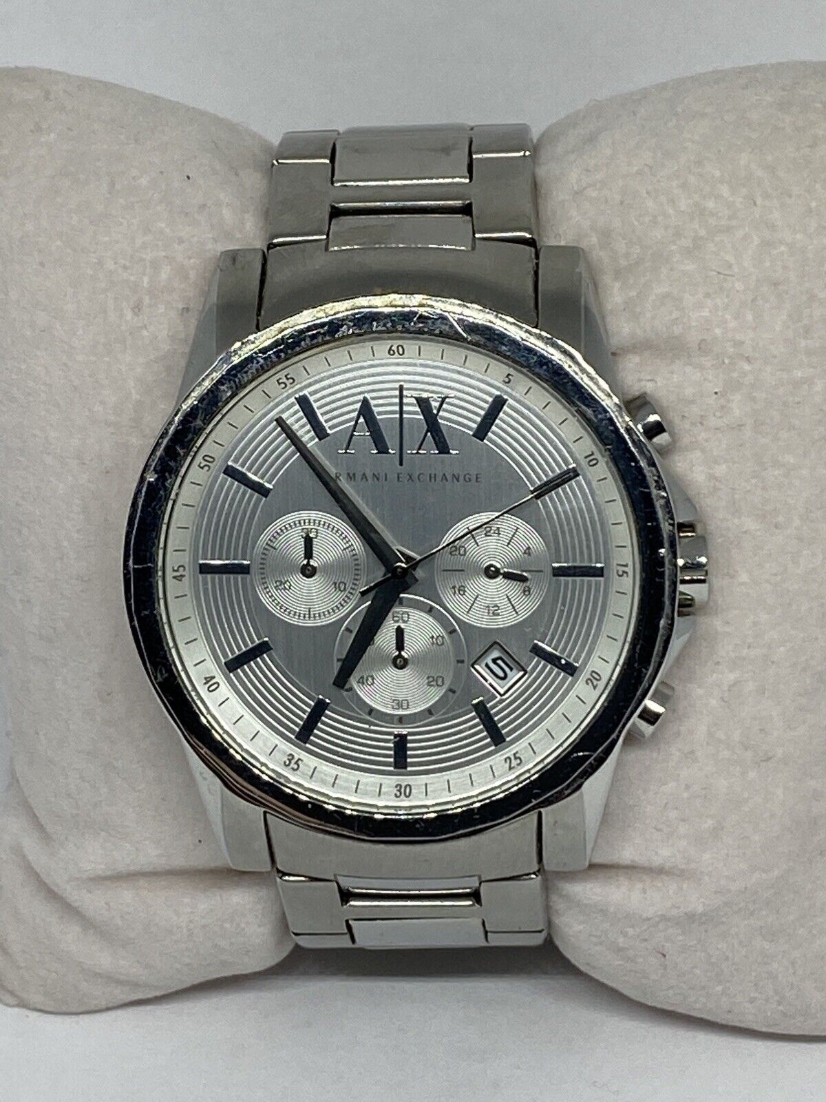 Armani Exchange AX2058 Men Silver Stainless Steel Analog Armani Exchange AX2058 Men Silver Stainless Steel Analog