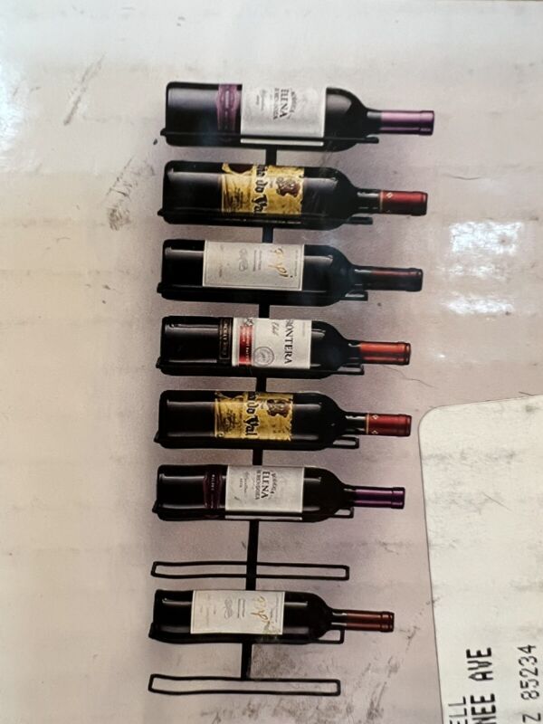 Sorbus Wine Rack 9 Bottle Wall Mounted Wine Rack - Black New In Box