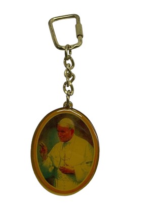 Pope John Paul II Pendant Key Chain Los Angeles Papal Visit 1987 Catholic Gift
