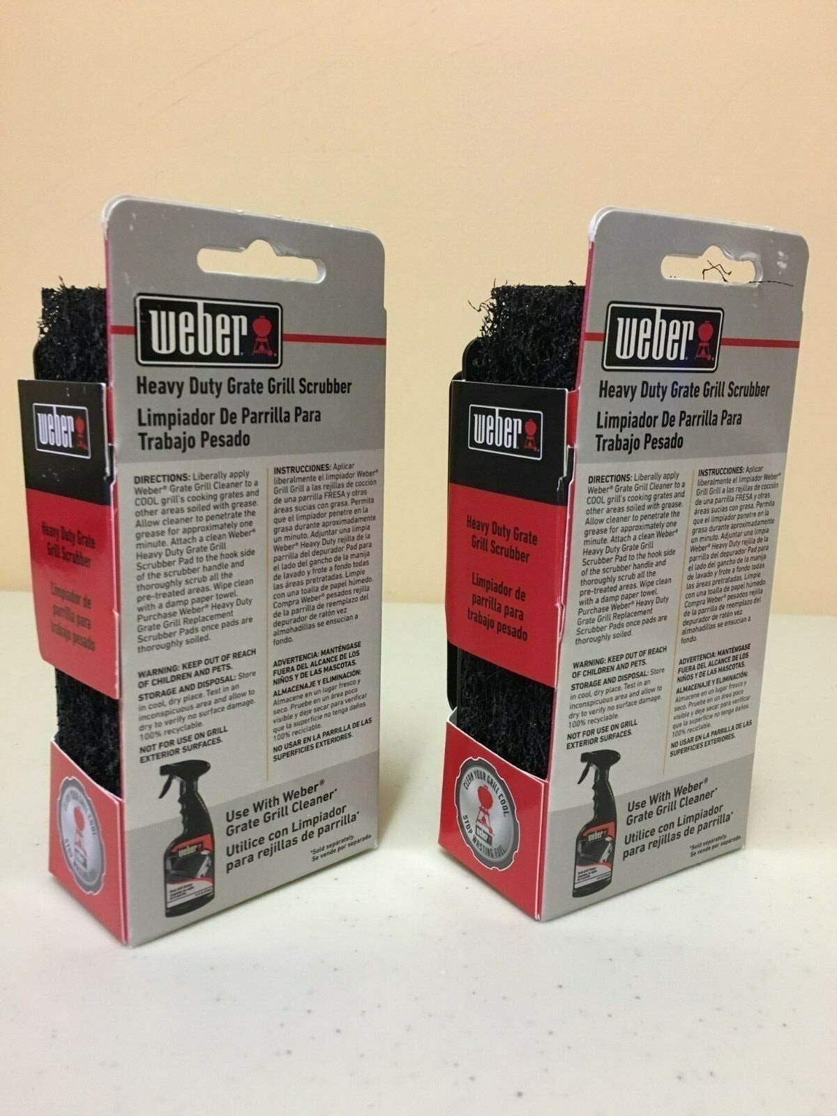 Weber Heavy Duty Grate Grill Scrubbers Lot of 2 - Packs w/3 Pads each NEW!