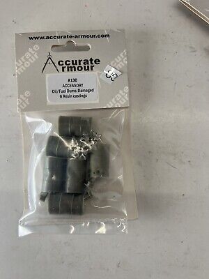 Accurate Armour A130 Accessory Oil /Fuel Dums-Damaged 6 Resin Castings