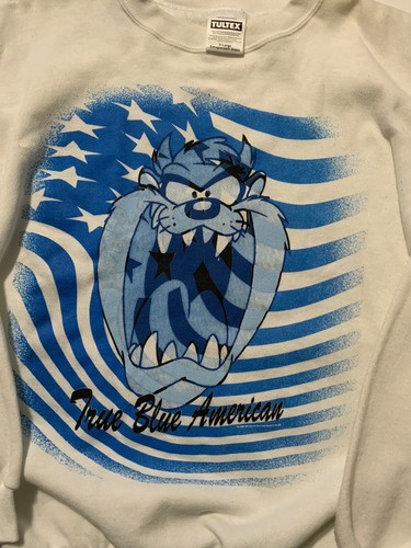 VTG 90s Tultex Looney Tunes Taz Tasmanian Devil True Blue Crewneck Sweatshirt XL VTG 90s Tultex Looney Tunes Taz Tasmanian Devil True Blue Crewneck Sweatshirt XL