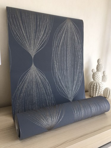 Vlies Tapete blau grau Glitzer matt Sparkling rasch 523447 Joka 16552