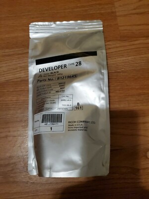 Ricoh Type 28 BLACK Developer B1219640 FACTORY PACKAGING BAG