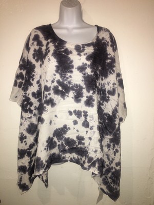 macchia di Ruggine Tie Dye Poncho One Size Viscose New
