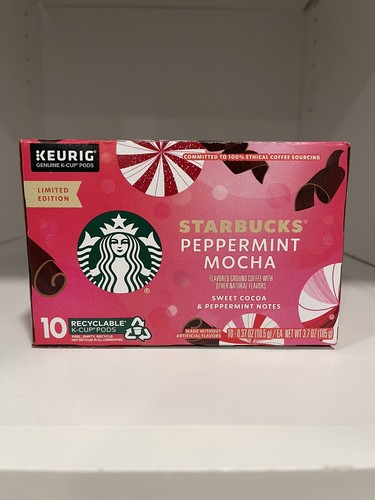 Starbucks Peppermint Mocha Coffee 10 K-Cups, Limited Edition BB APR 2023