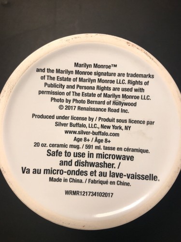 MARILYN MONROE COFFEE TEA CUP MUG PINK WHITE 2017