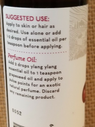 Grapeseed Oil 4oz 100% natural for skin hair care holistic healthy lifestyle
