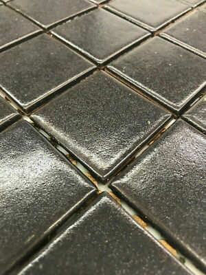 Vintage Tile New Old Stock Dark Blue Matte Glazed 2'' x 2'' Tiles
