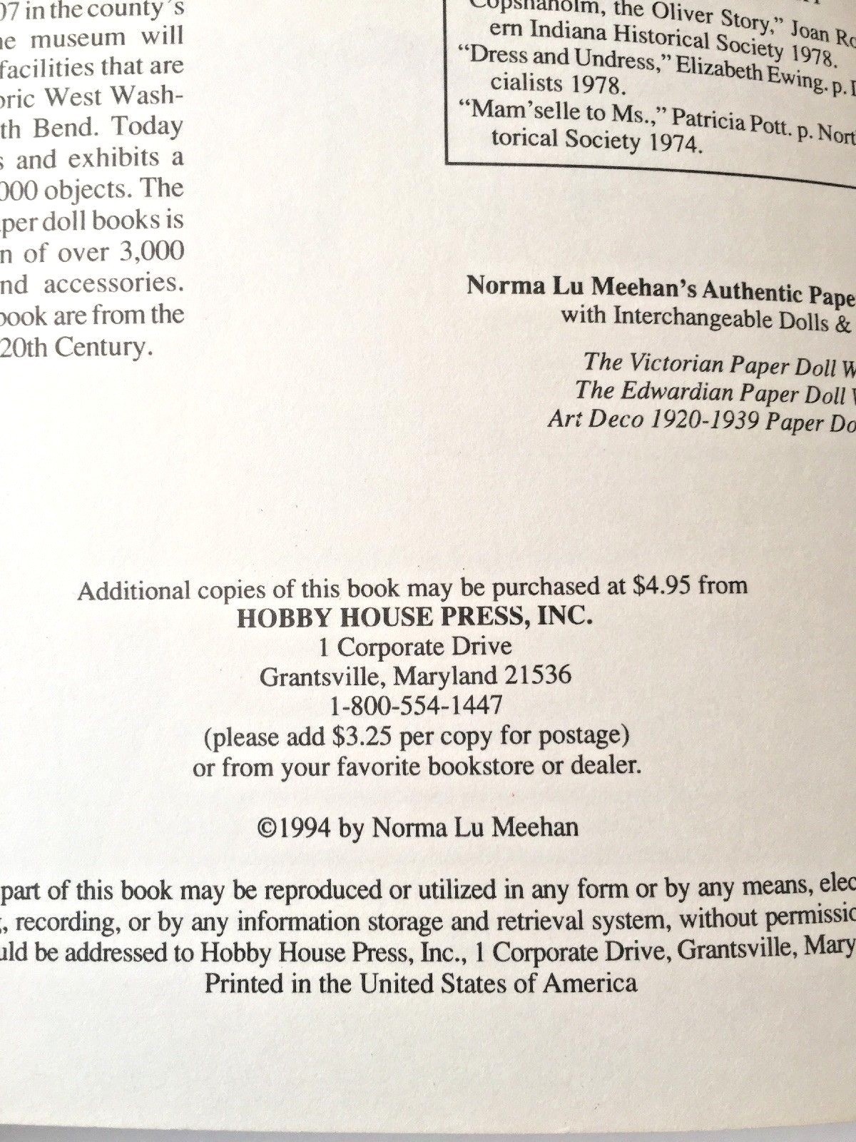 Art Deco 1920-1939 Paper Dolls & Wardrobe Book, 1994, Norma Lu Meehan