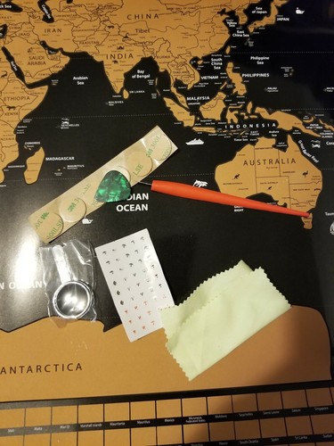 Travel Tracker Big Scratch Off World Map Poster with Country Flags US States New