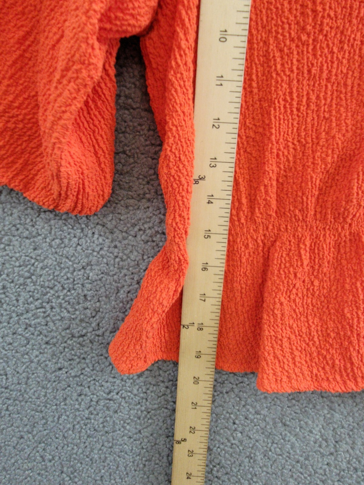Sanctuary Textured Button-Front Peplum Top Women's XS Spicy Orange Elbow Sleeve - Picture 8 of 18
