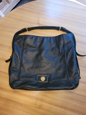 Marc by Marc Jacobs Black Color Cow Leather Magnetic Closure Hobo Bag