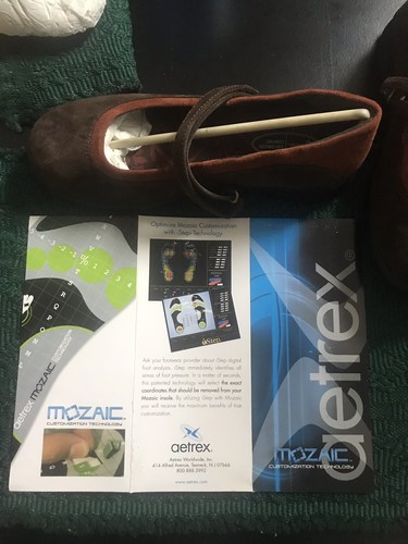 Womens Shoe Aetrex w/ Mosaic AdjustInsoles  Size 10 Brown Mary Jane E366W Julia