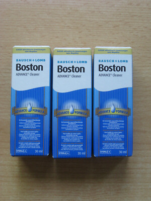 3 x 30 ml Boston Cleaner für harte Kontaktlinsen - MHD 03/2025 - neu