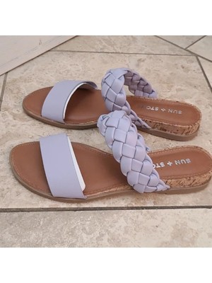 

SUN STONE Женские фиолетовые плетеные сандалии без шнуровки с круглым носком, 10 м, Фиолетовый, 10008571000