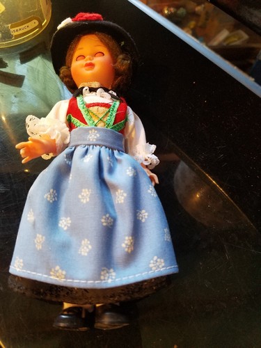 Vintage Hard Plastic Austria  Girl Doll w/ sleepy eyes 7