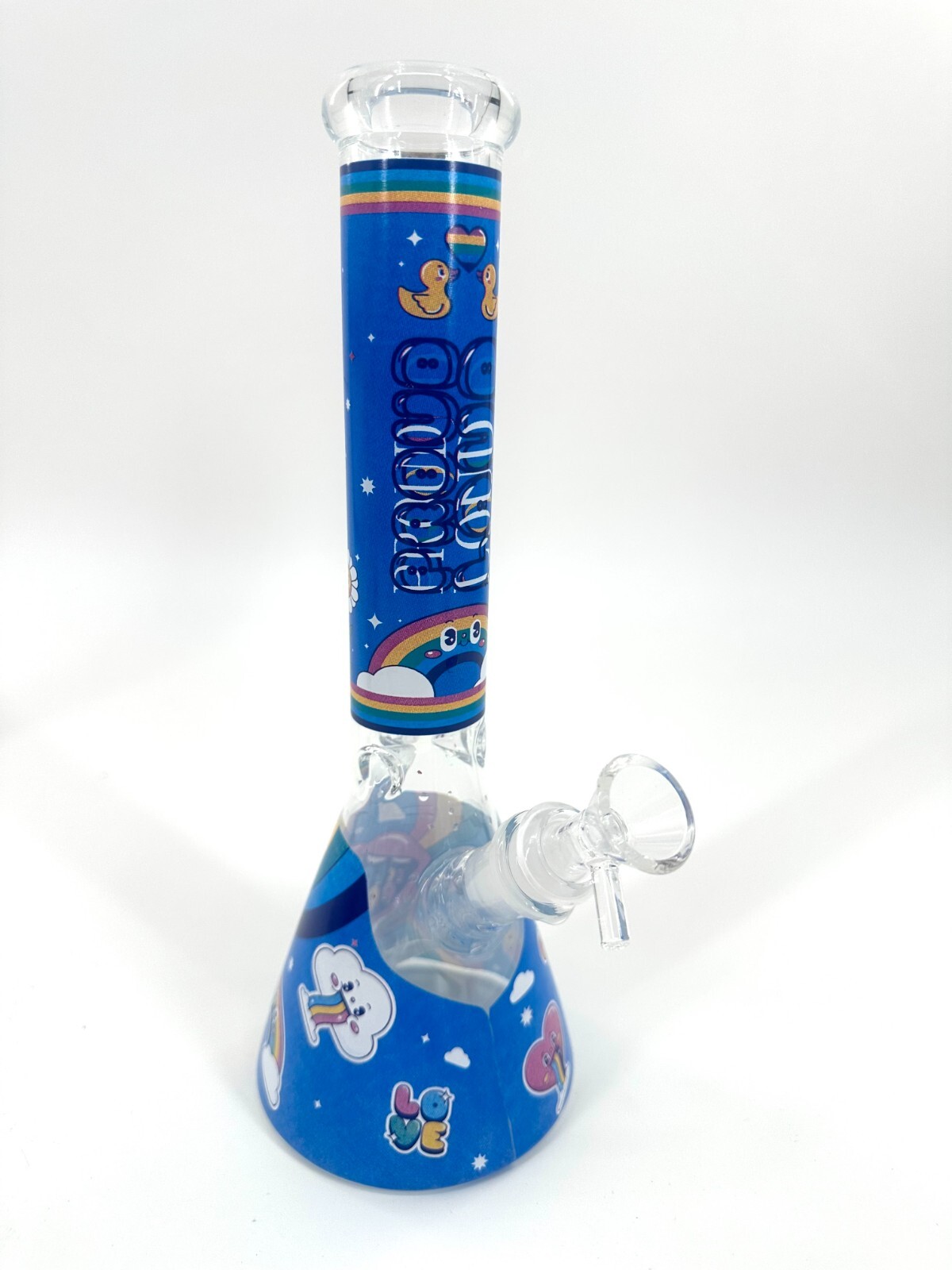 11'' Clear Glass Bong Water Pipe   14mm Regulator Round Bowl