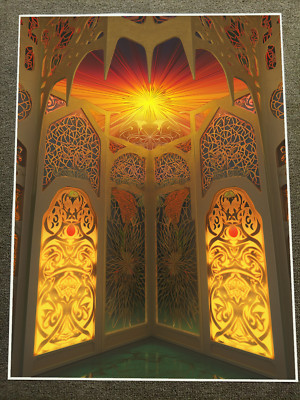 Illuminated Ornate Sunburst Wall Art Poster 18x24in