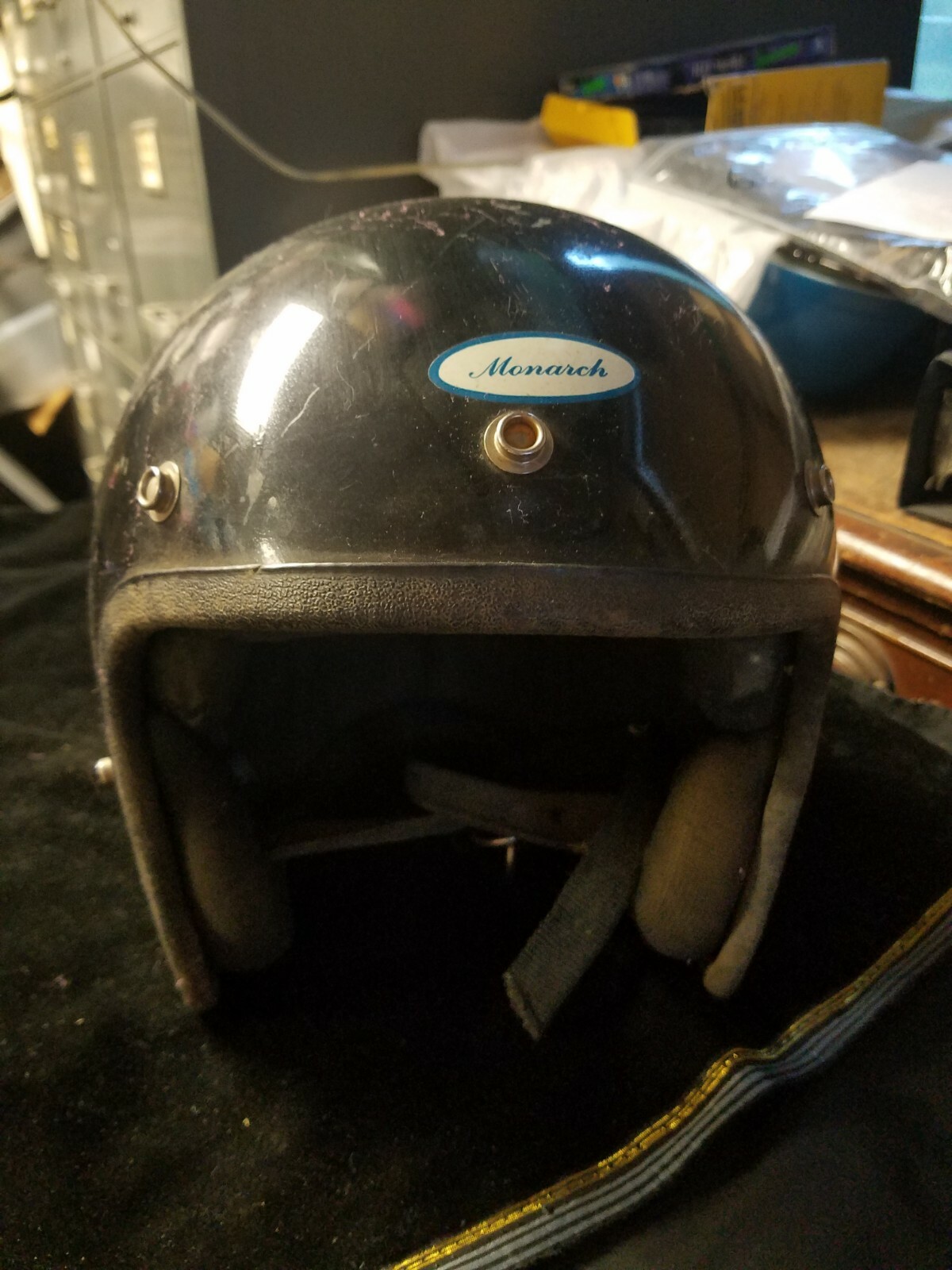 Vintage Monarch Black Motorcycle Helmet 1970'sのeBay公認海外通販｜セカイモン