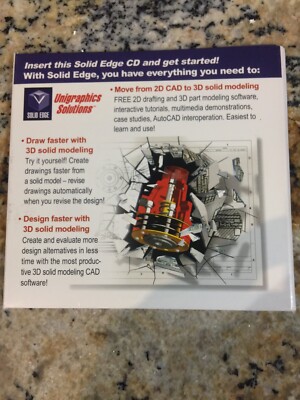 Unigraphics Solutions Solid Edge Origin 2D/3D CAD Software Vintage 1990's