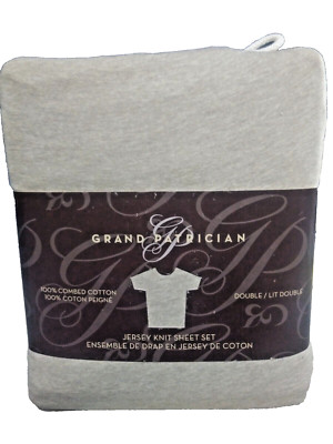 BRAND NEW  JERSEY 100% COTTON KNIT FULL SIZE SHEET SET COLOR KHAKI
