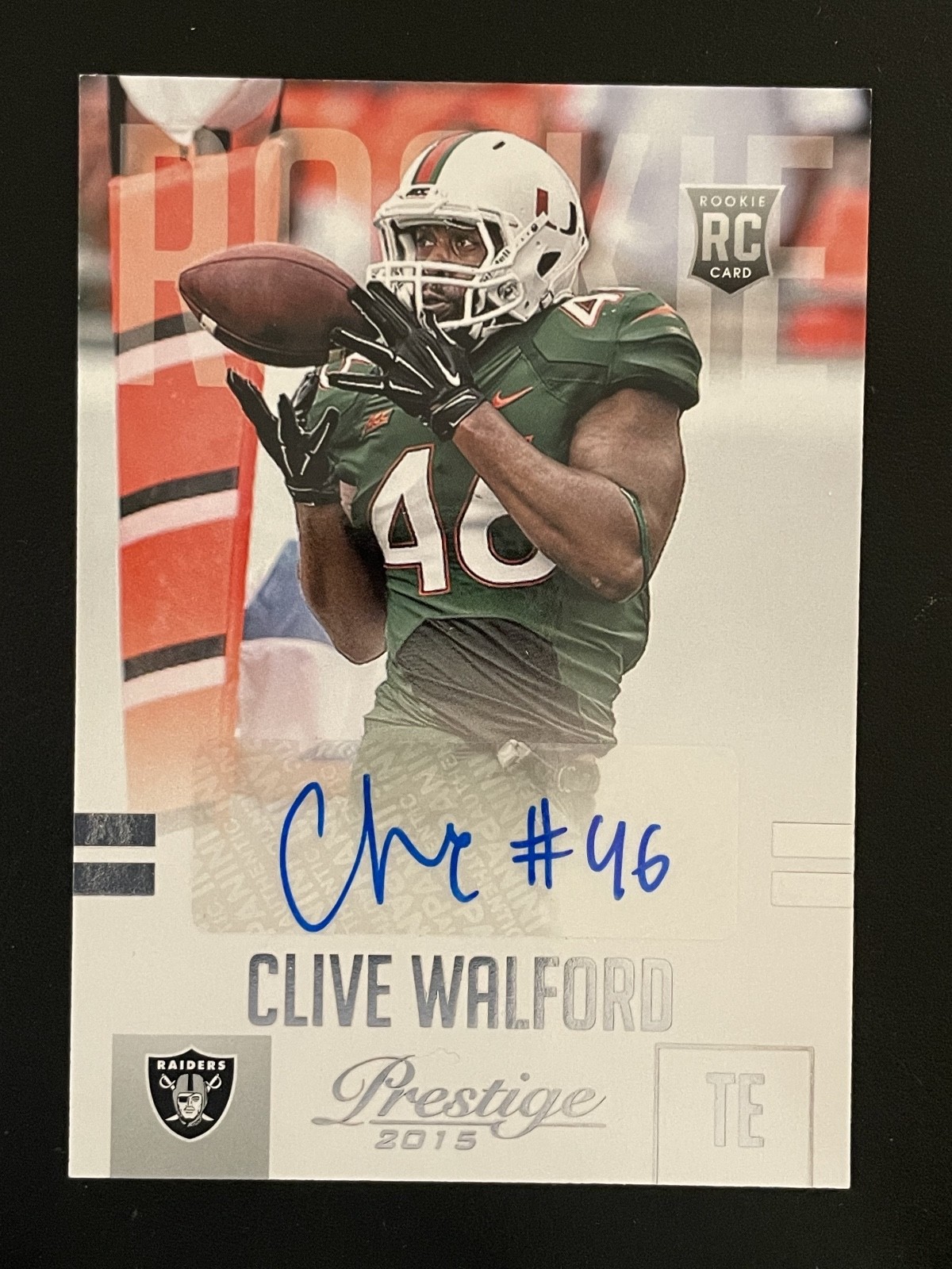 2015 Panini Prestige #218 Clive Walford Auto Autograph RC Rookie