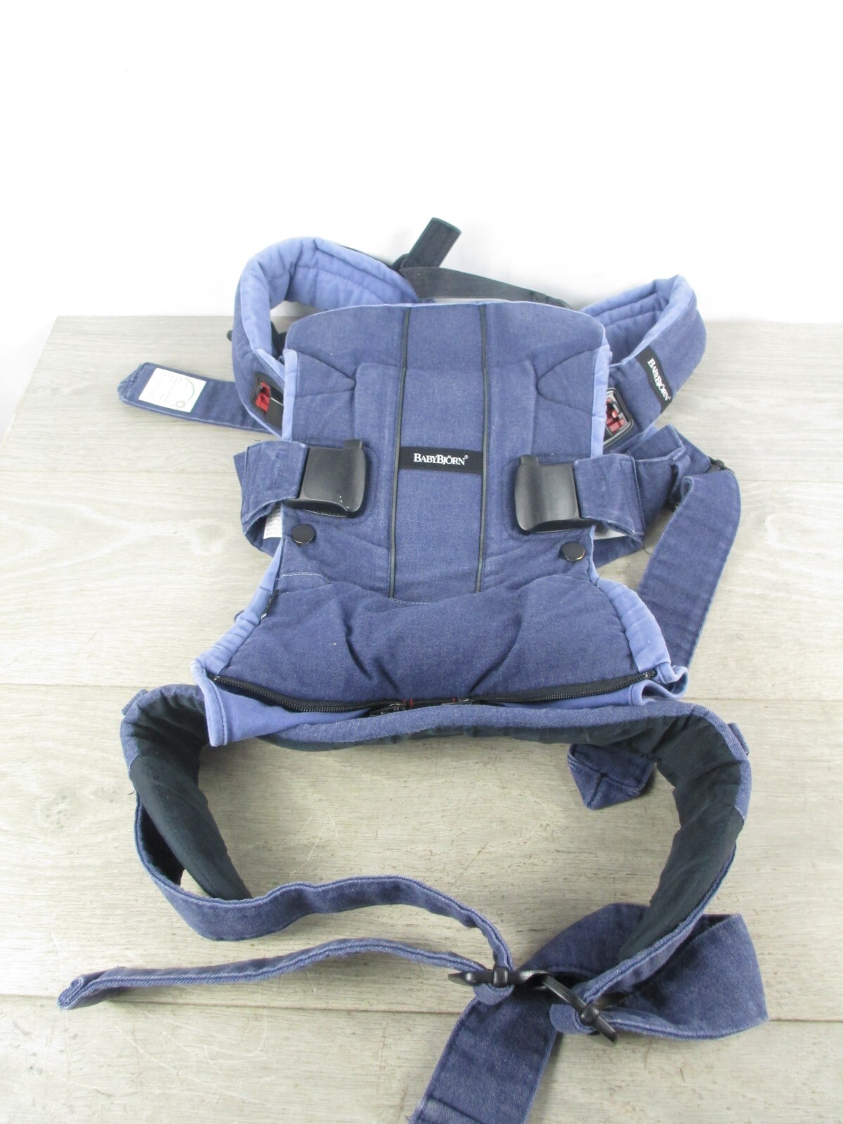 Baby Bjorn Back Front Adjustable Baby Carrier One Denim Blue- Great Condition
