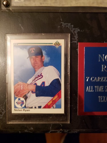 Nolan Ryan Autographed Plaque W/cards