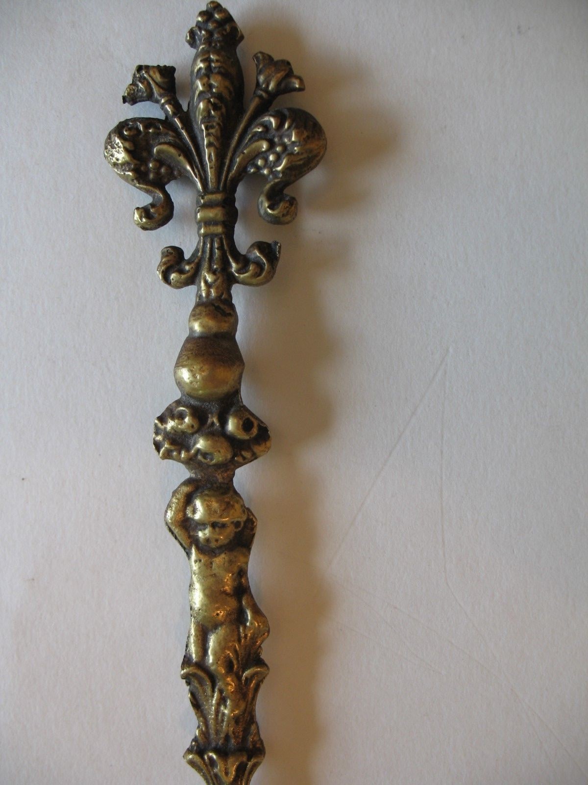 Baroque Italian Pierced Brass Serving Set Fork & Spoon Solid Excellent
