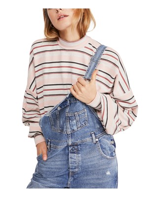 

Женский розовый топ с цветными блоками и длинными рукавами FREE PEOPLE