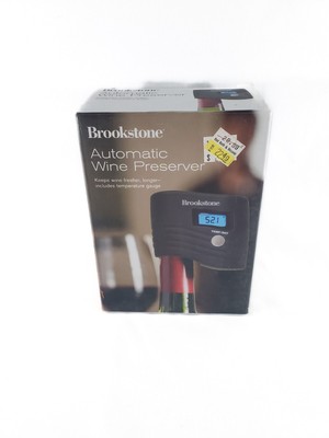New Open Box Brookstone Automatic Wine Preserver With Temperature Gauge