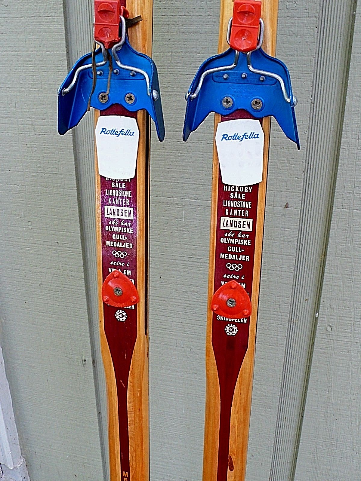 Vintage Hickory LANDSEM Cross Country Skis MADE IN RINDAL NORWAY 75 