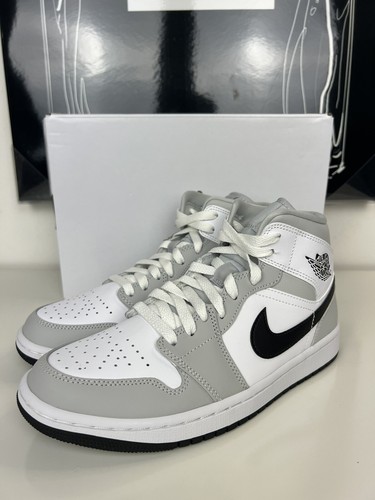 Pre-owned Jordan Wmns Air  1 Mid Grey Fog Bq6472-015 Women's Size 10 / Men's Size 8.5 In White