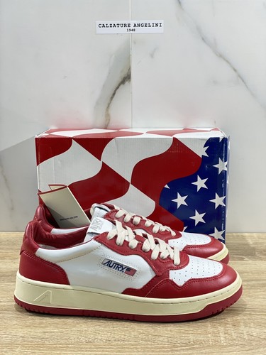Autry Medalist Niedrig Sneaker Mann Leder Weiß Red Casual