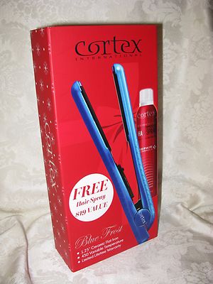 Cortex International. ''Blue Frost'' 1.25'' Ceramic Flat Iron. Authentic. New.